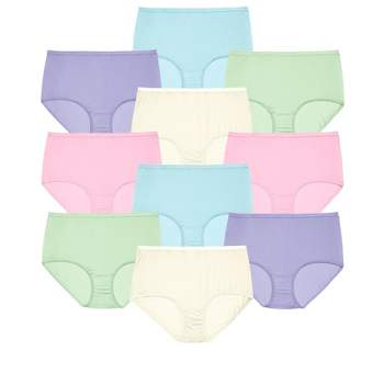 Comfort Choice Women's Plus Size Nylon Brief 5-pack - 10, Purple