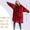 Catalonia Women Fleece Hoodie Sweatshirt Dress, Casual Snuggle Wearable Blanket Pullover Sweater with Kangaroo Pocket, Warm and Soft, Gift for Women - 3 of 4
