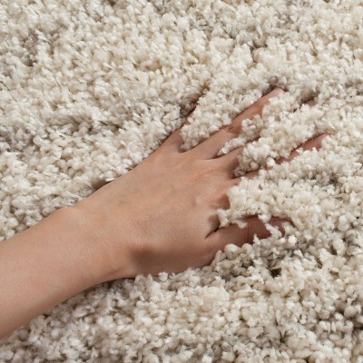 Sahara Bliss Ivory & Beige Hand-Knotted Shag Area Rug - 8' x 10'