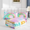 3Pcs Rainbow Tie-Dye Comforter Set Full Size – Gradient Rainbow Bedding with 1 Comforter & 2 Pillowcases, Cute Galaxy Quilt Set for Girls & Teens - 4 of 4