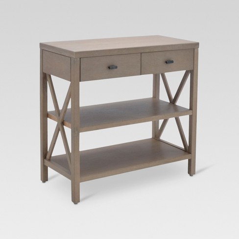 Owings Console Table With 2 Shelves And Drawers Rustic Threshold