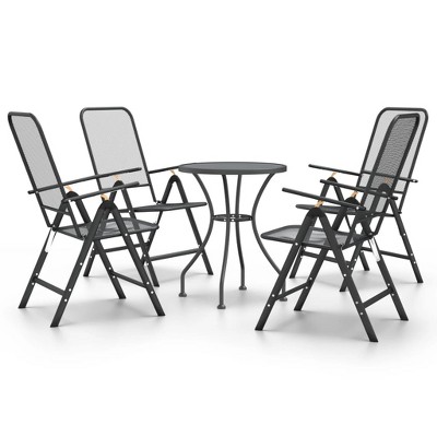 vidaXL 5 Piece Patio Dining Set Expanded Metal Mesh Anthracite