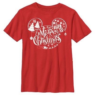 Boy's Disney Mickey And Friends Mousey Christmas T-shirt : Target