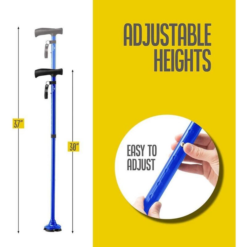Walking Cane for Men Folding Cane for Women in Blue - Self-Standing Lightweight Cane with Adjustable Heights and Special Balancing – MedicalKingUsa, 3 of 8