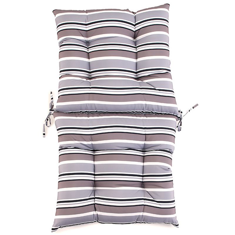 The Lakeside Collection Striped Outdoor Cushion Collection - Gray Stripe High Chair, 1 of 3