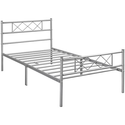 Yaheetech Simple Metal Bed Frame With Headboard Footboard Slatted Bed