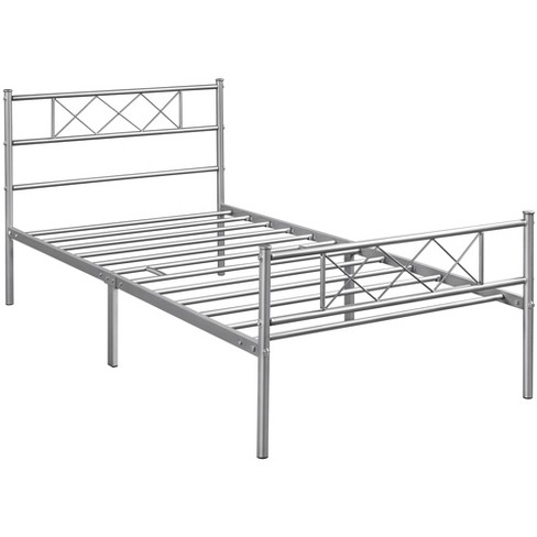 Yaheetech Simple Metal Bed Frame With Headboard&footboard Slatted Bed ...