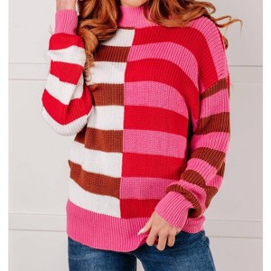 Women's In Your Lane Color Blocked Stripe Sweater - One Eleven North - 1 of 3