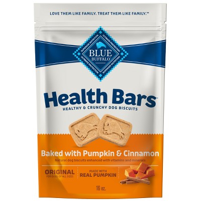 Blue Buffalo Health Bars Pumpkin and Cinnamon Flavor Natural Crunchy Dog Treat Biscuits - 16oz