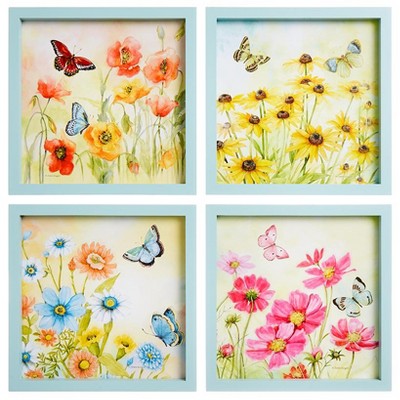 The Lakeside Collection Framed Art Themed Decor Butterfly Hummingbird Or Seashells - Butterfly