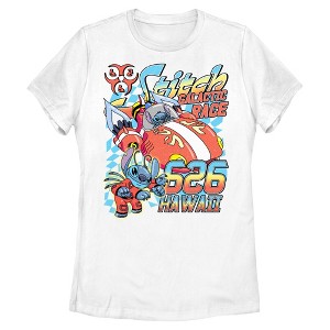 Womens Lilo & Stitch Hawaiian Galactic Race T Shirt - 1 of 4
