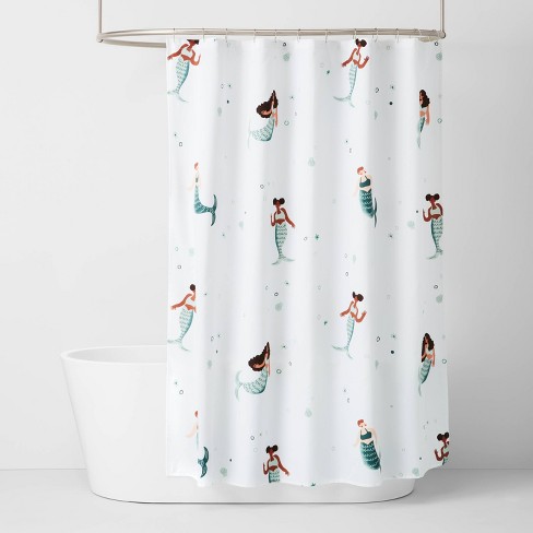 Bathroom Decor Mermaid Shower Curtain Green Mermaid Decor