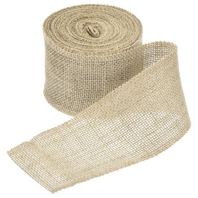 Unique Bargains Burlap Wired Soft Decorative Ribbon Trim for Gifts Wrapping