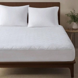 Twin Mattress Pad, Cotton Quilted Protector, Breathable Topper, Fits Up To 16, White - 1 of 4