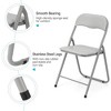 Homhougo Folding Chairs 2 Pack with Cushion, Outdoor & Indoor Event Portable Metal Folding Chairs,Grey - Set of 4 Gray - 4 of 4