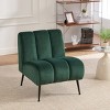 24.4"W Velvet Armless Accent Chair,Modern Upholstered Chair with Black Metal Legs for Living Room Bedroom Office-Baofuwish - 3 of 4