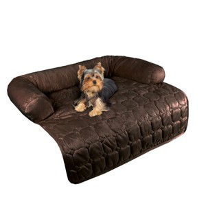 Pet Adobe Plush Furniture Protector Pet Cover With Memory Foam Bolster – 30" x 30.5", Brown - 1 of 4