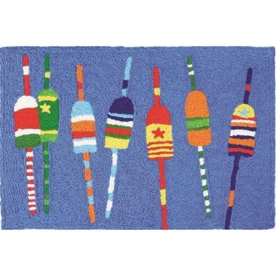 Jellybean Colorful Buoys Indoor/Outdoor, Nautical Coastal Doormats