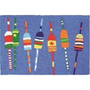 Jellybean Colorful Buoys Indoor/Outdoor, Nautical Coastal Doormats - 1 of 3