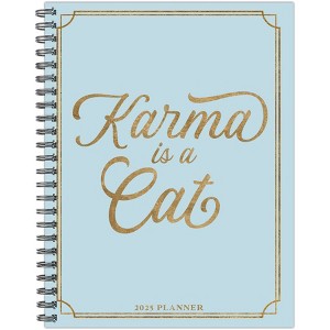 Willow Creek Press Karma is a Cat 2025 6.5"x8.5" Softcvr Weekly Planner: Spiral Binding, January-December, All Ages - 1 of 4