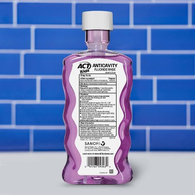 ACT Kids&#39; Anti-Cavity Fluoride Rinse Groovy Grape Mouthwash - 16.9 fl oz