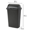 13 Gallon Roll Top Wastebasket, Large Trash Can with Easy Open Lift Lid for Kitchen, Black - 2 of 3