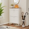 KTMBDW Shoe Cabinet with 2 Flip Drawers and 1 Drawer, Hidden Wood Shoe Cabinet, Freestanding Shoe Storage Cabinet for Entryway, Hallway, Living Room - 2 of 4