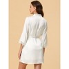 cheibear Women's Satin Silky Lounge Nightdress with Robe 2 Pcs Sleepwear Pajama Sets - 4 of 4
