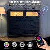 6 Drawer Dresser TV Stand, Modern Bedroom Dresser with Power Outlet & LED Light - 3 of 4