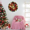 18 Inch Christmas Wreath, Christmas Door Wreath with Ribbon, Berry Pine Cone Ball Decorations, Suitable for Indoor and Outdoor Decoration - 3 of 4
