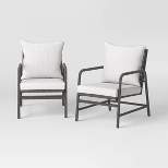 Granby 2pk Padded Wicker Club Chairs - Gray - Threshold™