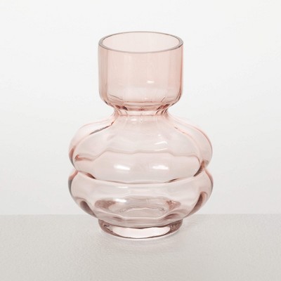 Sullivans 6.5" Glass Narrow Neck Vase, Pink