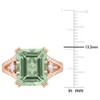 EVERLY JEWELRY | Rose Plated Sterling Silver 5.67 CT TGW Green Quartz White Topaz Fashion Ring - 4 of 4