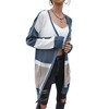 Women's Color Block Open-Front Cardigan - Oversized Longline Knit Layering Top - 2 of 4