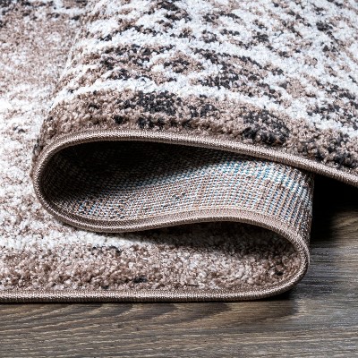 Bohemian Medallion Brown/Ivory Synthetic Area Rug - Easy Care