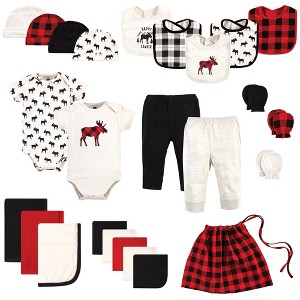 Hudson Baby Infant Boy Layette Start Set Baby Shower Gift 25pc, Moose, 0-6 Months - 1 of 4