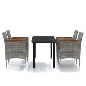 vidaXL Patio Dining Set Outdoor Dining Set Table and Chair Set for Garden - 55.1" Table Length Gray and Black 4 Pieces - 1 of 4