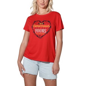 Women's Yellowstone My Tomorrows Are All Yours Light Loose T-Shirt Red - 1 of 4