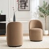 21.25" Small Swivel Boucle Barrel Armless Dining Chair Set of 2,Round Upholstered Accent Vanity Side Chair–The Pop Home - 3 of 4