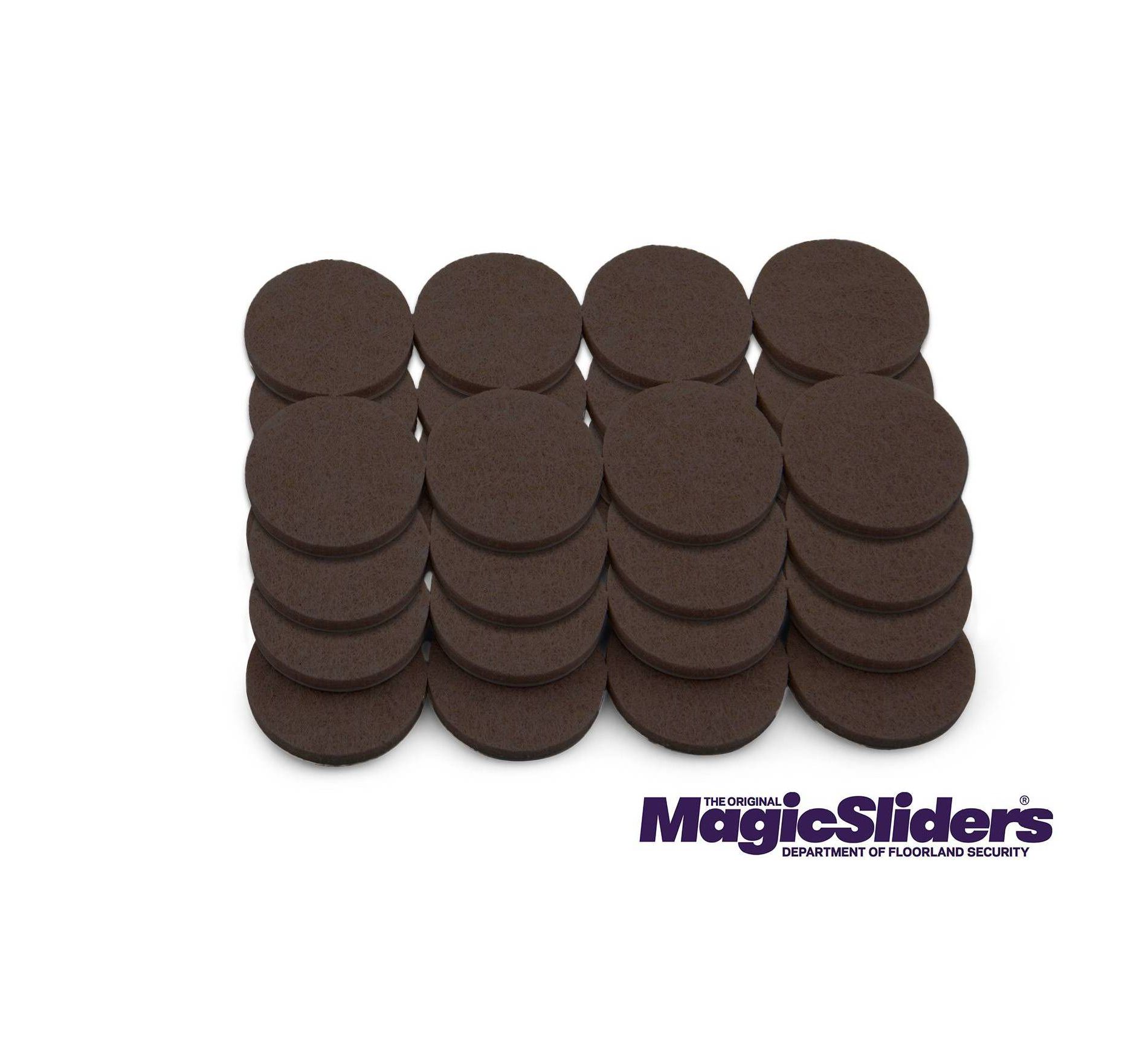 Magic Sliders 1" Round Heavy Duty Adhesives Brown