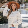 Women's Rainbow Dots Long Sleeve Sweater - Cupshe - 3 of 4