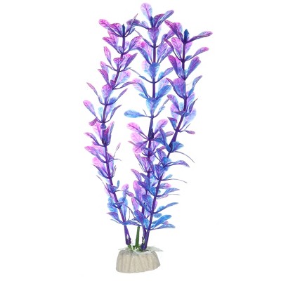 Unique Bargains Aquarium Decor Plant Purple 7.28" 1 Pc