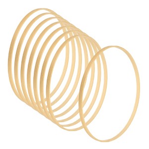 Unique Bargains Bamboo Handmade DIY Craft Wedding Dream Catcher Floral Hoops 8 Pcs - 1 of 3