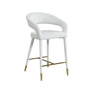 Meridian Furniture,Destiny Cream Fabric Stool - 1 of 4