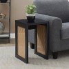 HomeStock Minimalist Square End Table with Woven Rattan Panel Sides and Modern Boho Design for Living Room or Bedroom - 4 of 4