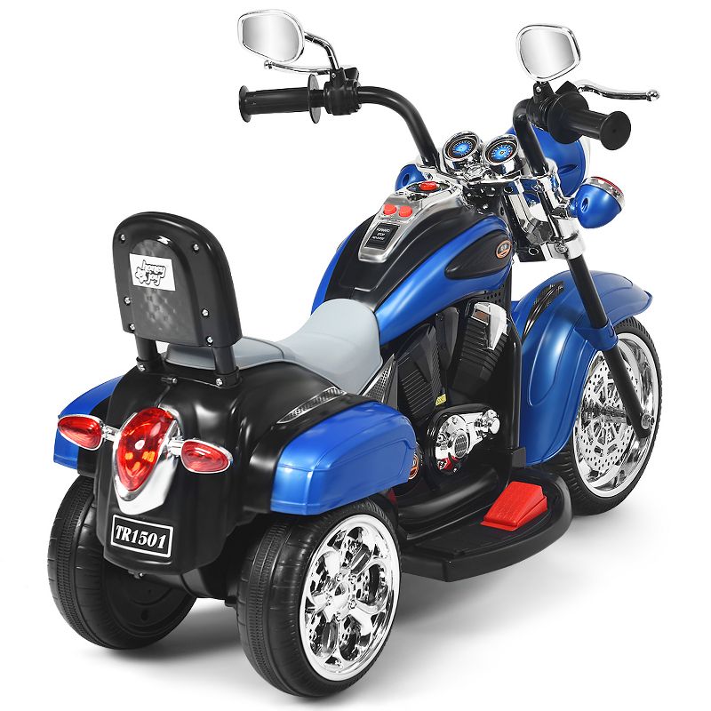 Costway 3 Wheel Kids Ride On Motorcycle 6V Battery Powered Electric Toy Blue/Pink/White/Red, 2 of 8