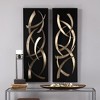 Uttermost Brushstrokes Metal Wall Art Set/2 – Brushed Gold Layered Sheet Metal, Matte Black Plaque, 46.75" H x 15.75" W - 2 of 4