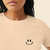 Dalix Smile Face Embroidered Soft Cotton Short Sleeve T Shirt Womens - 4 of 4