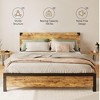 Bed Frame with 4 Storage Drawers, Metal Support Platform Bed with Wooden Headboard, No Box Spring Needed - 4 of 4