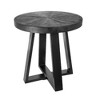 23.5" Acacia Wood & Iron Round Coffee Table with Cross-Legged Frame for Living Room and Office - 4 of 4